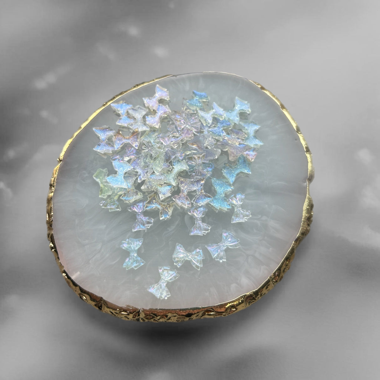 NAIL CHARM | CLEAR SHORT TAIL BOW BAG