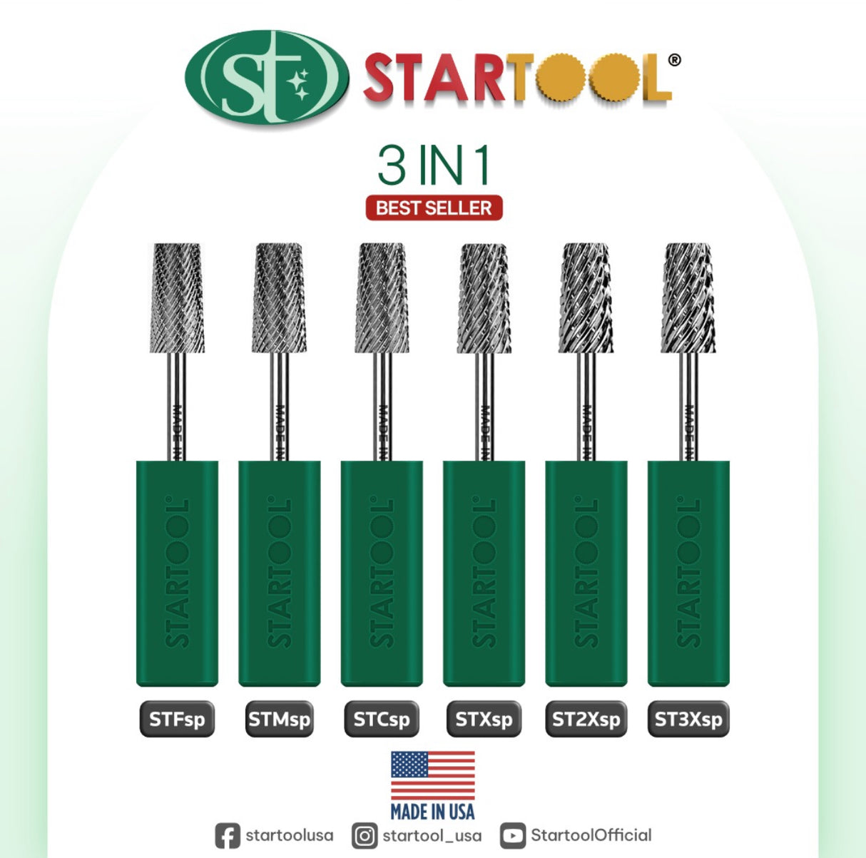 NAIL DRILL BIT | STARTOOL | 3 IN 1 NAIL BIT - SILVER