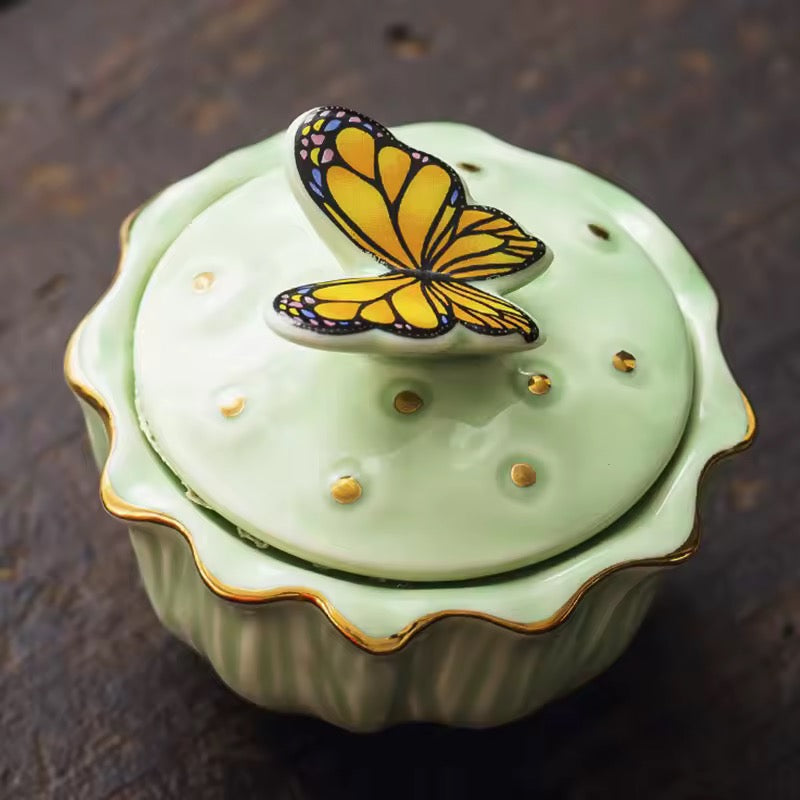 DAPPEN DISH | Ceramic Butterfly - GREEN
