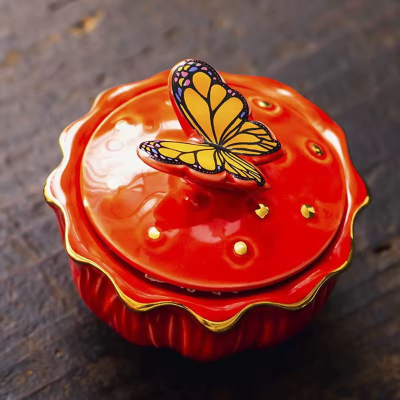 DAPPEN DISH | Ceramic Butterfly - RED