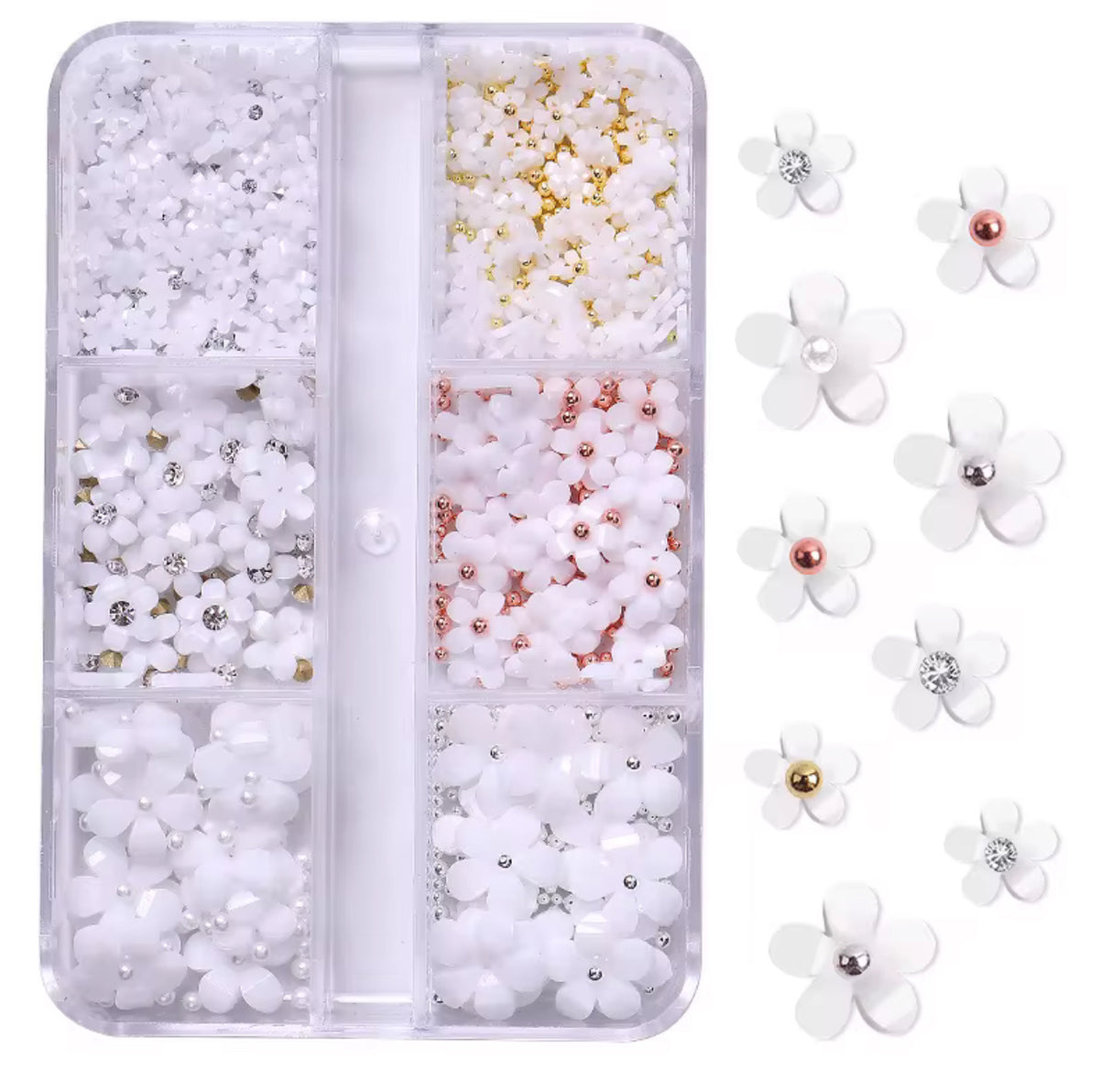 NAIL CHARM | 3D FLOWERS - Tray of 6 grid