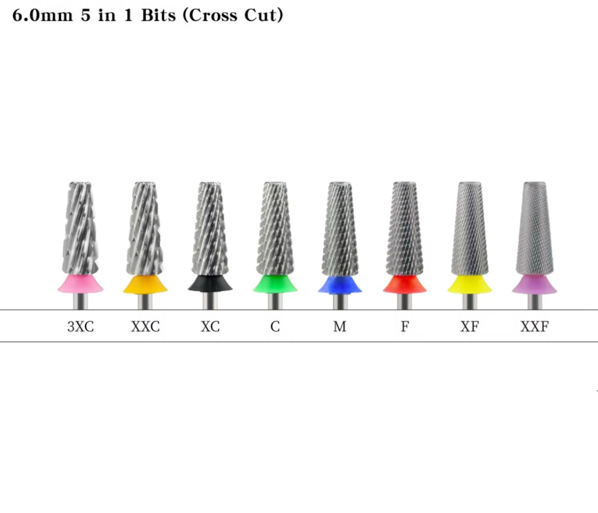 NAIL DRILL BIT | 5 IN 1 - 6mm CROSS CUT
