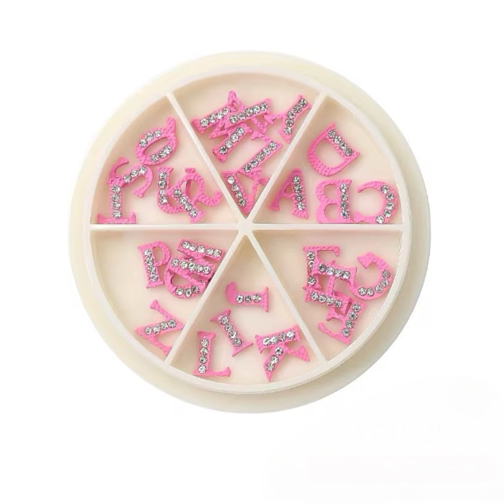 NAIL CHARM | RHINESTONE LETTER WHEEL