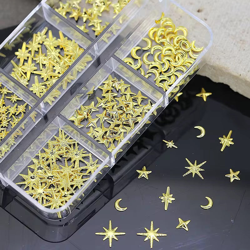 NAIL CHARM | GOLD MOON & STAR | 6 STYLE