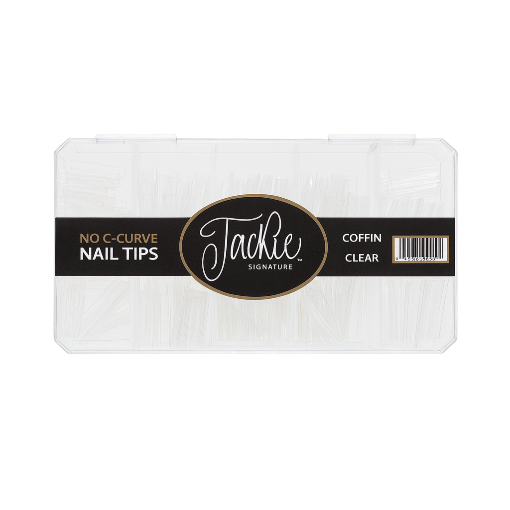 JACKIE SIGNATURE | NO C-CURVE NAIL TIP - CLEAR COFFIN - view 1
