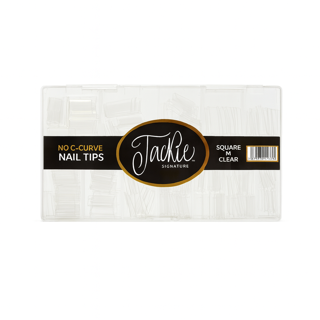 JACKIE SIGNATURE | NO C-CURVE NAIL TIP - CLEAR SQUARE - view 1