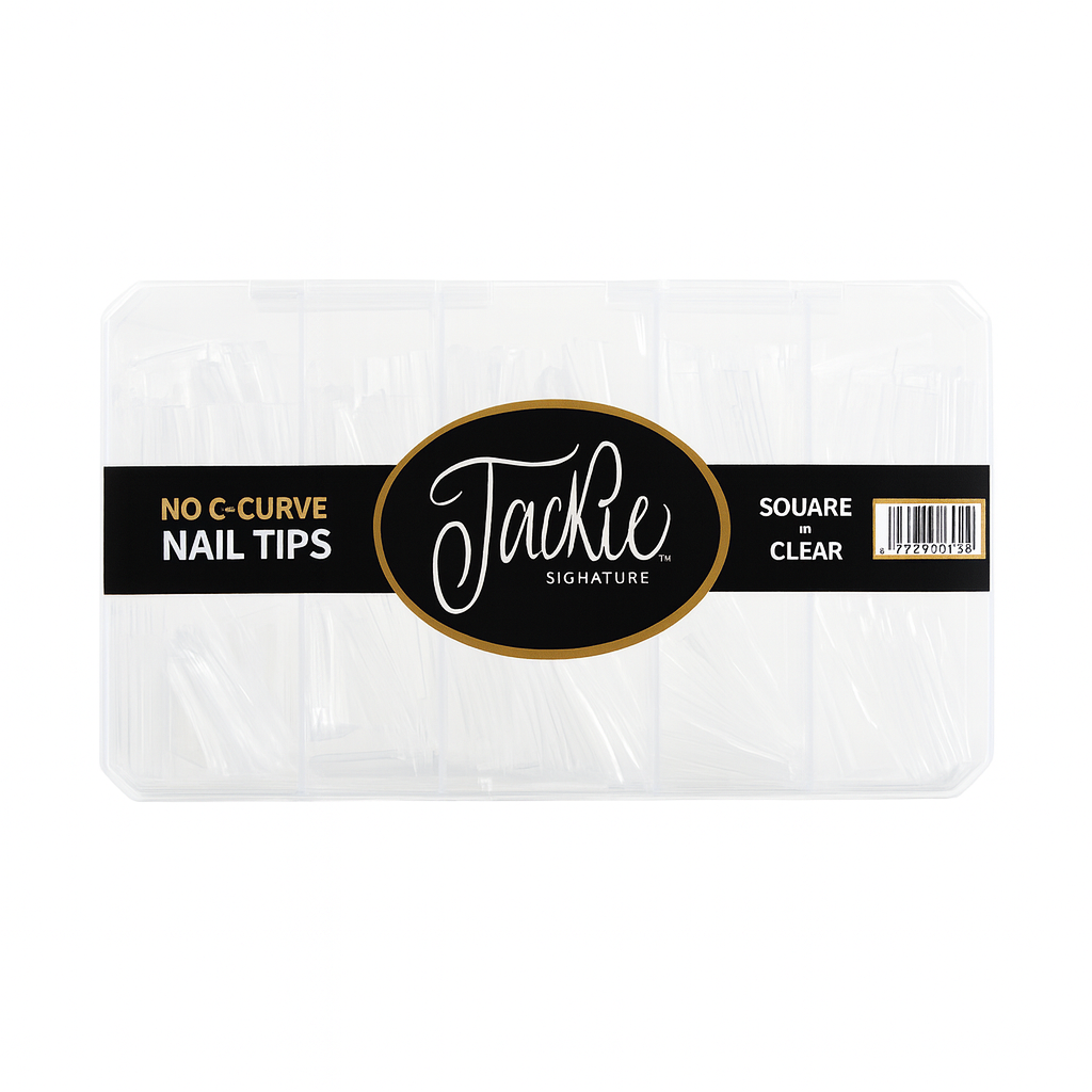 JACKIE SIGNATURE | NO C-CURVE NAIL TIP - CLEAR SQUARE - view 2