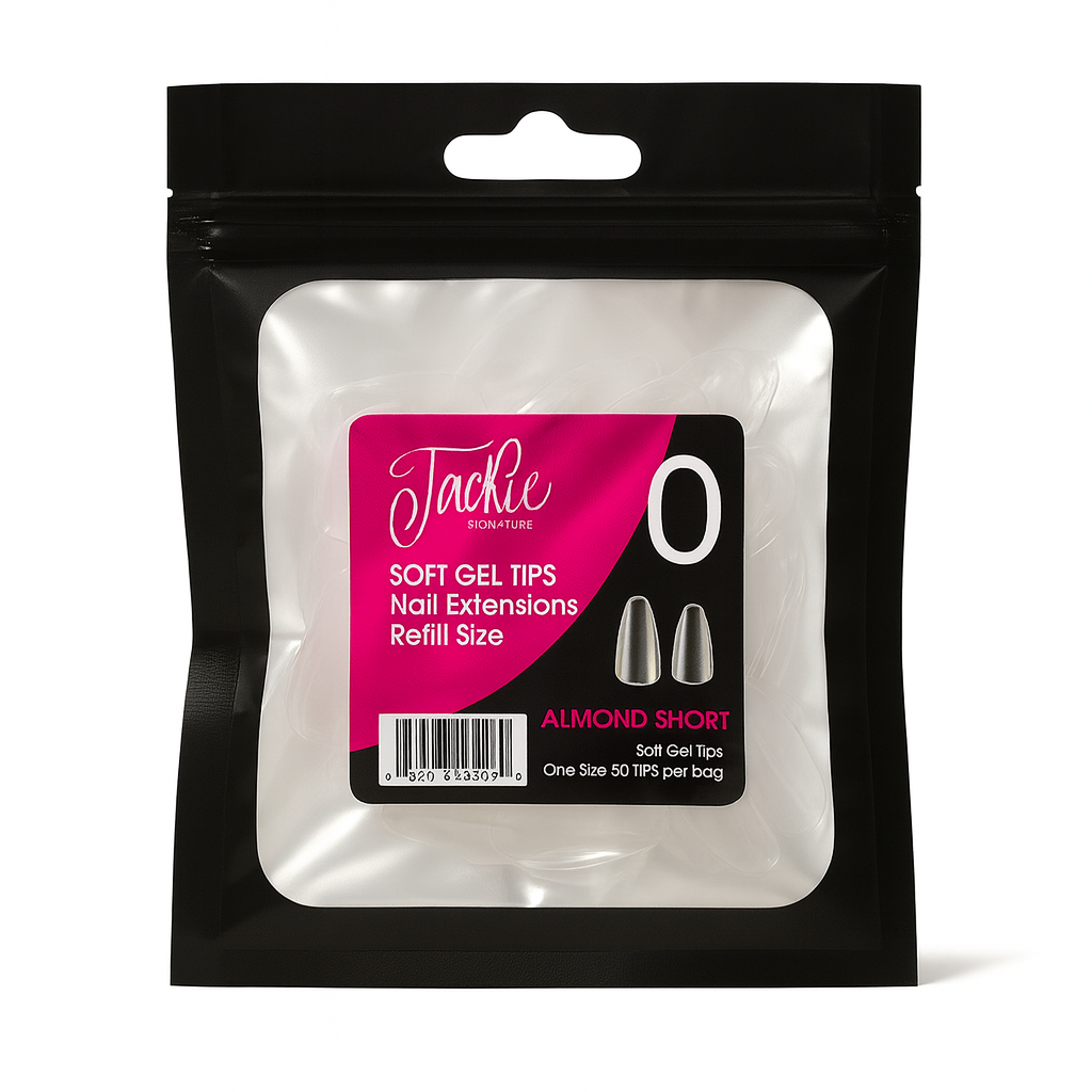 JACKIE SIGNATURE | SOFT GEL TIPS REFILL BAGS - ALMOND SHORT (50pcs) - view 1