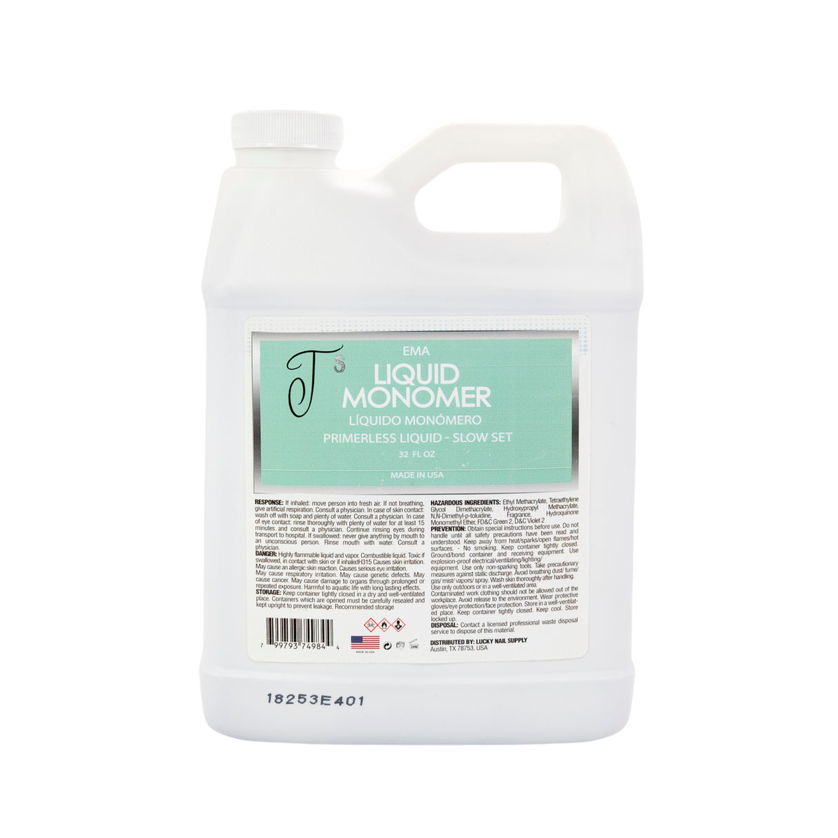 JACKIE SIGNATURE | EMA LIQUID MONOMER - SLOW DRY (32oz)