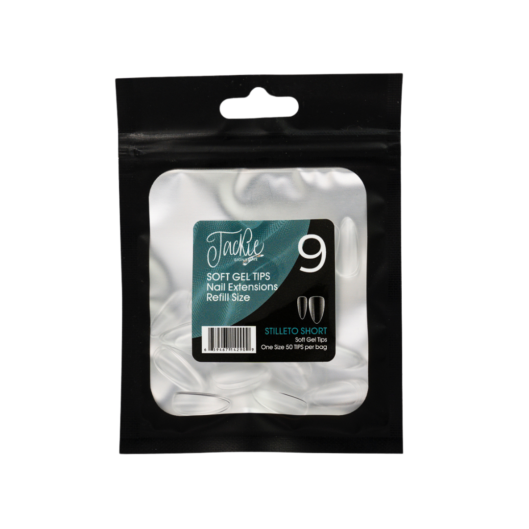 JACKIE SIGNATURE | SOFT GEL TIPS REFILL BAGS - STILLETO SHORT (50pcs)