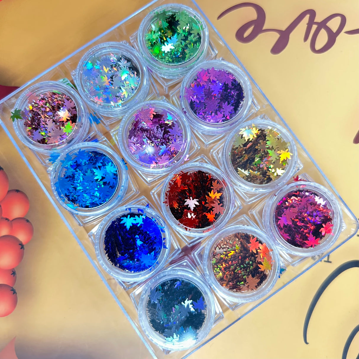 FALL NAIL CHARM | AUTUMN LEAF SEQUIN - 12 JARS