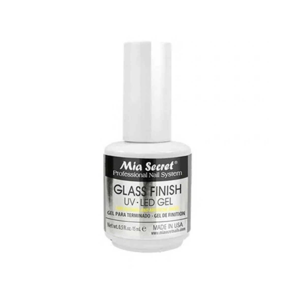 MIA SECRET | SOAK OFF GEL | GLASS FINISH FOR NAILS (0.5 OZ)