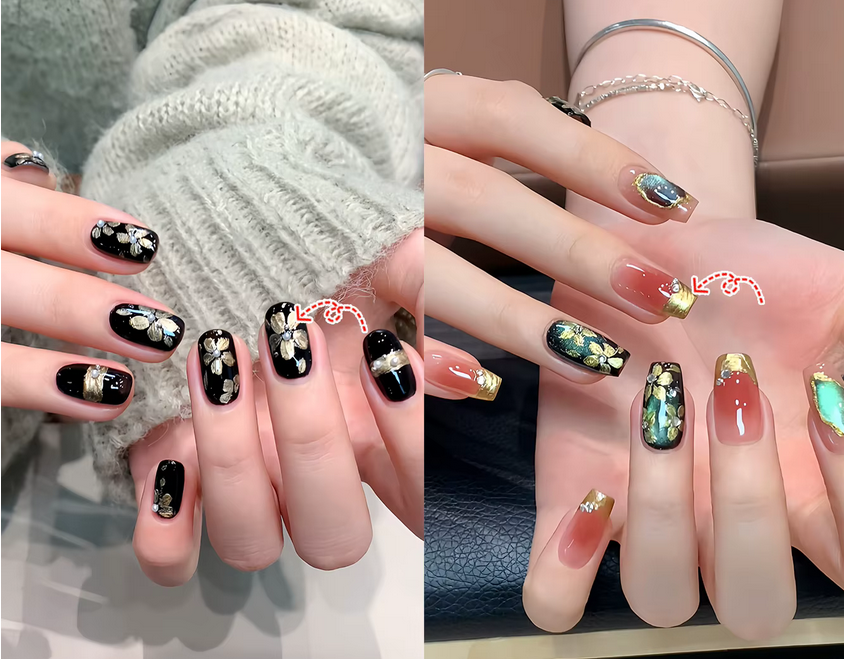 NAIL ART DESIGN | METAL EMBOSSED GEL