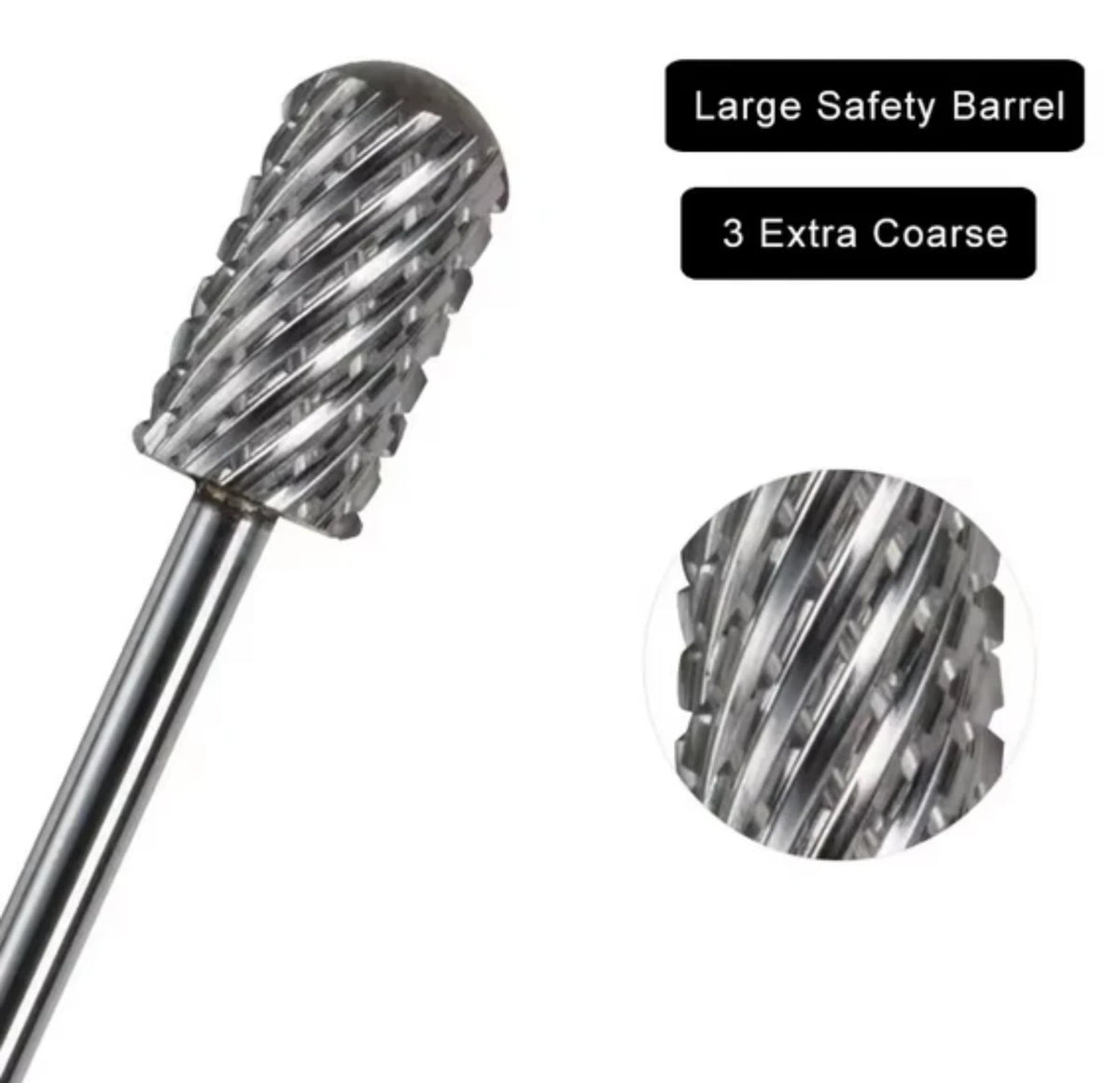 NAIL DRILL BIT | LARGE BARREL SMOOTH TOP BIT 6.6mm