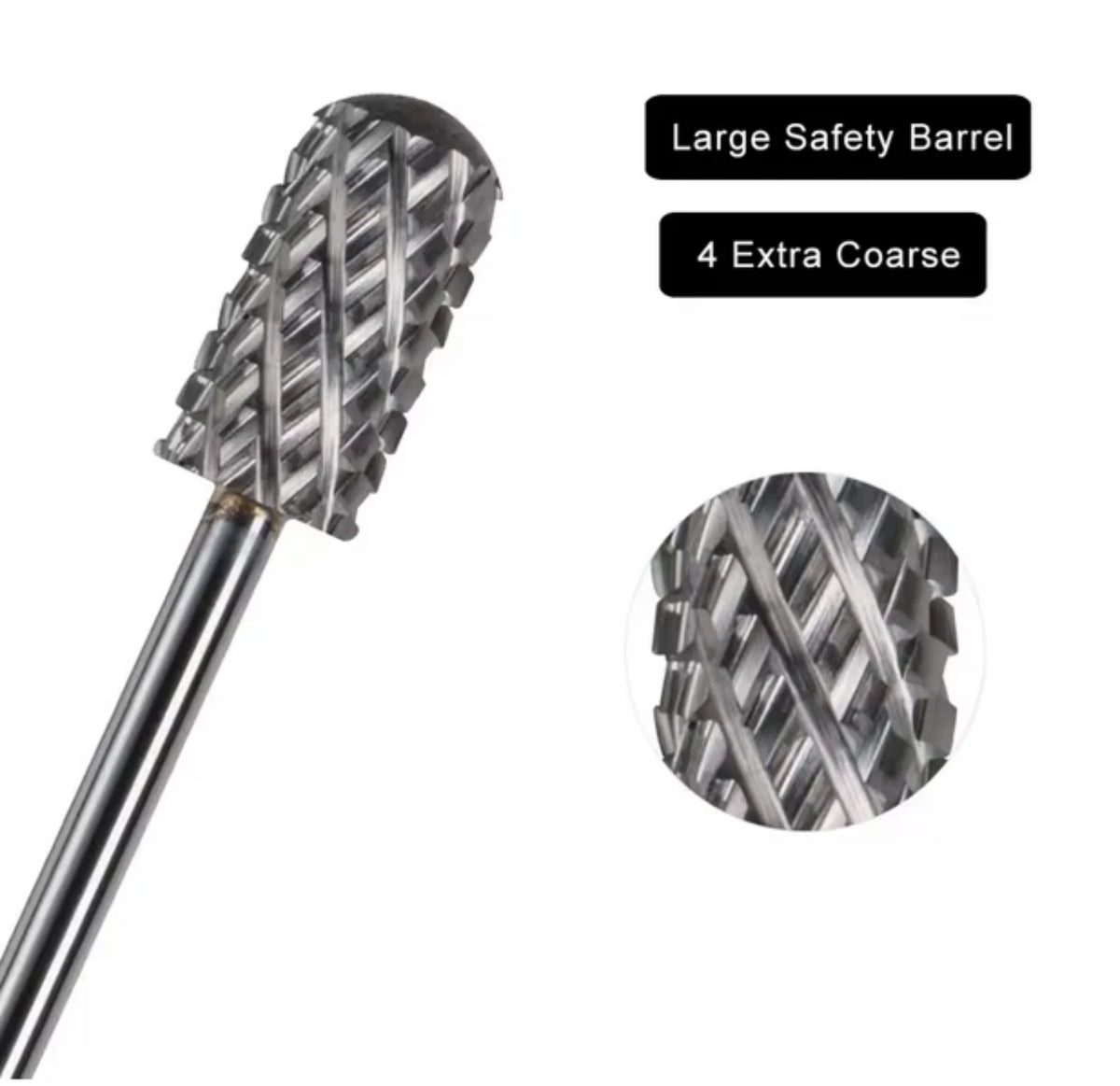 NAIL DRILL BIT | LARGE BARREL SMOOTH TOP BIT 6.6mm