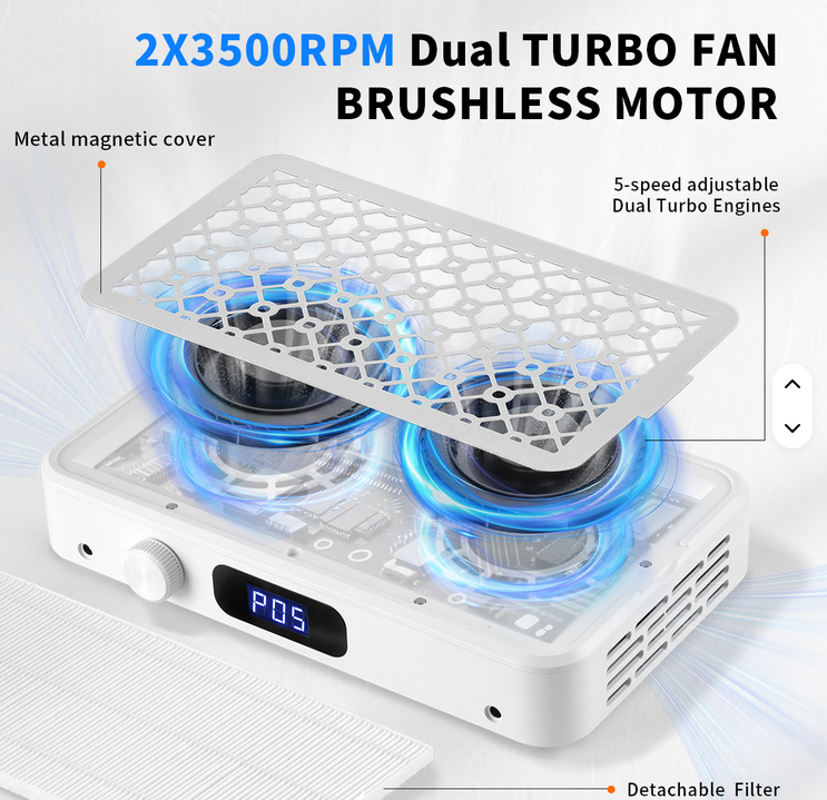 NAIL DUST COLLECTOR | W30 TURBINE BRUSHLESS ( PLUG IN )