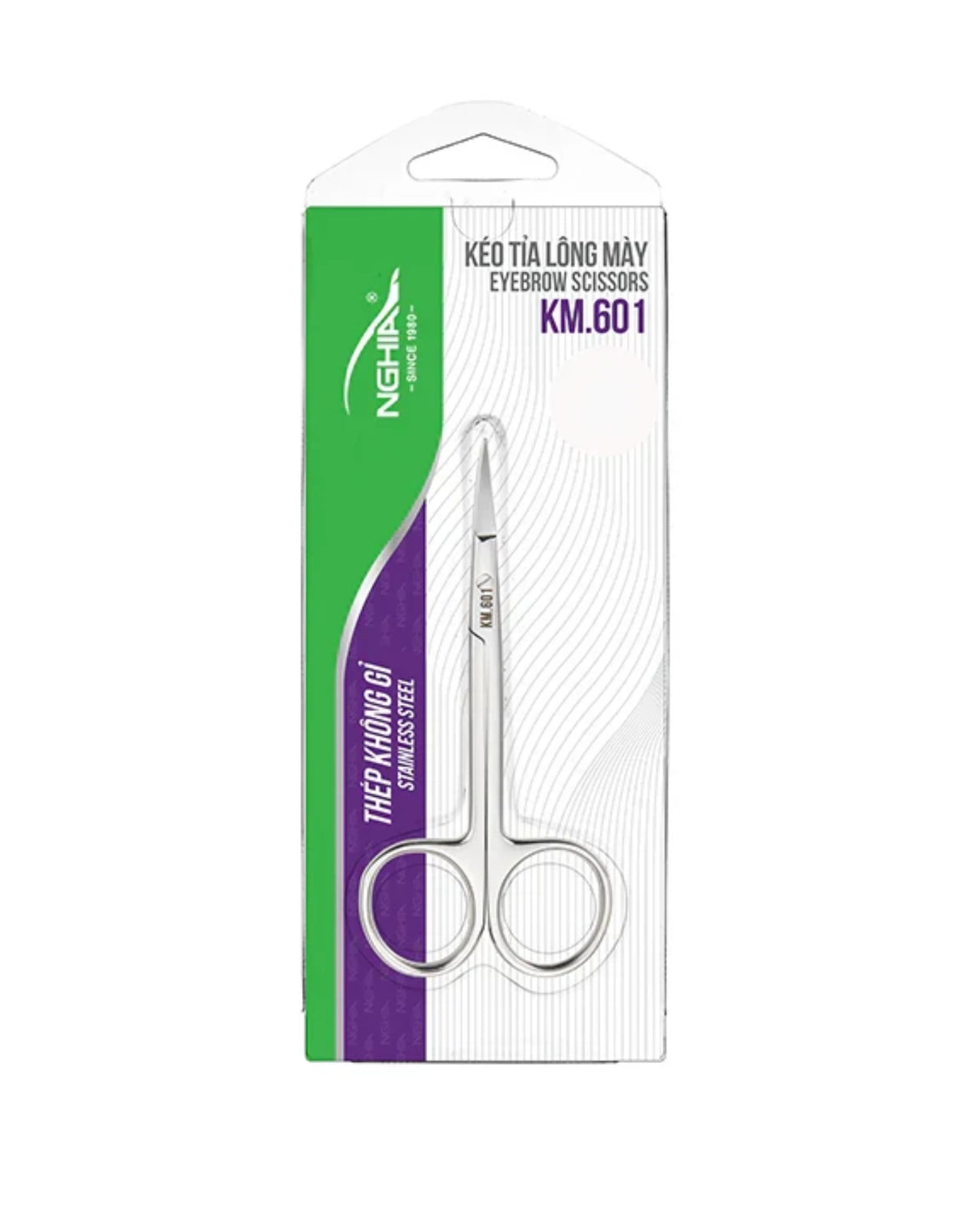 NGHIA | EYEBROW SCISSORS - KM.601 (STAINLESS STEEL)