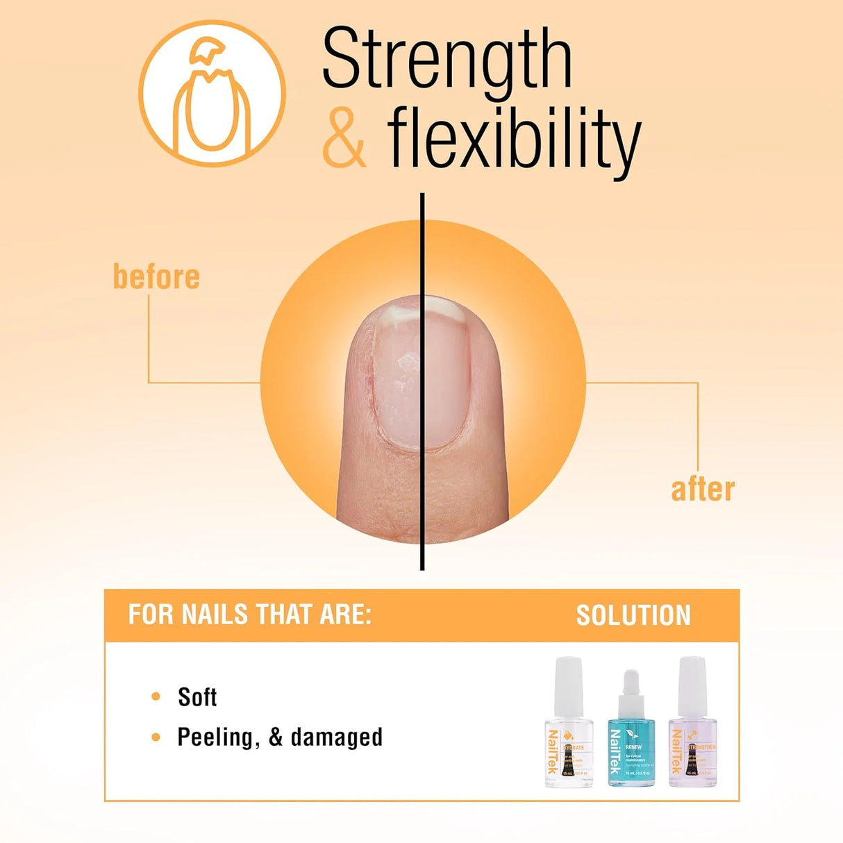 NAIL TEK | STRENGTHEN - 02 | For Soft-Peeling Nails