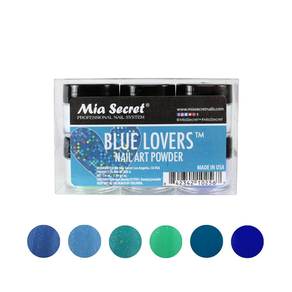 MIA SECRET | BLUE LOVERS ACRYLIC POWDER (1/4 OZ) - 6 PCS