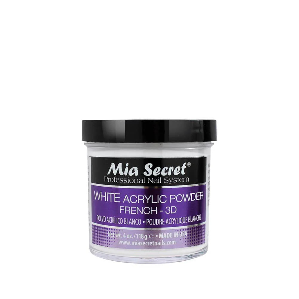 MIA SECRET | WHITE ACRYLIC  POWDER FRENCH 3D (4 OZ)