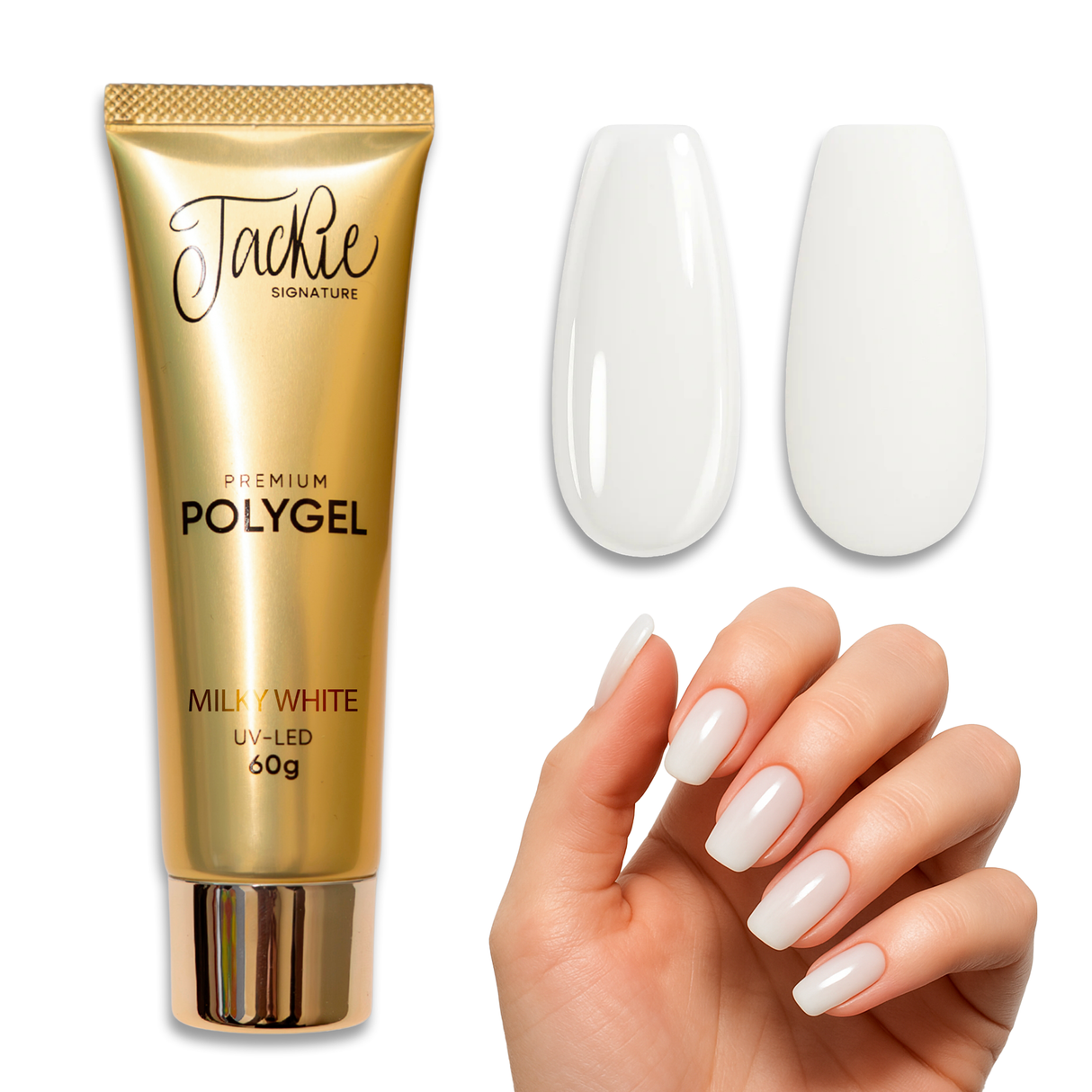 POLY GEL | JACKIE SIGNATURE PREMIUM - 02 MILKY WHITE - 60g