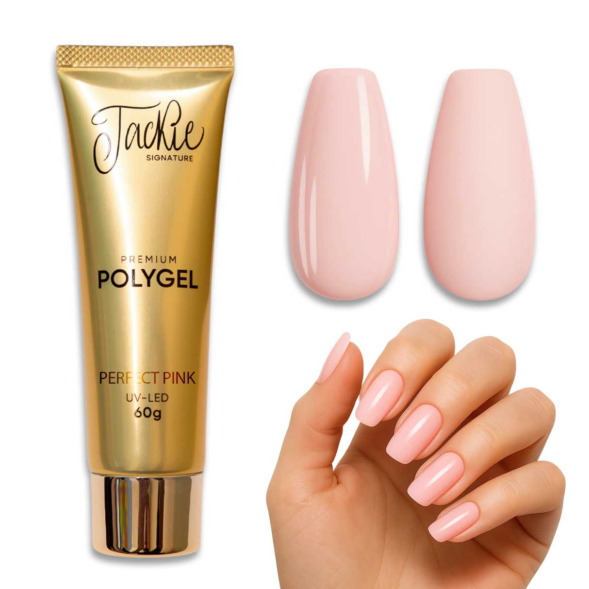 POLY GEL | JACKIE SIGNATURE PREMIUM - 04 PERFECT PINK - 60g
