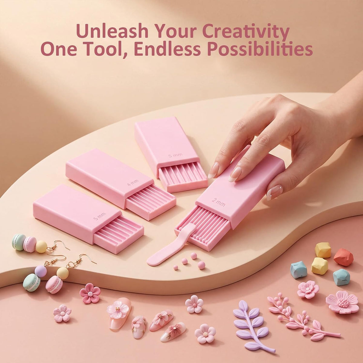 3D GEL BALL ROLLER MAKER / CLAY BEAD ROLLER FOR 3D NAIL ART - 4 SIZE