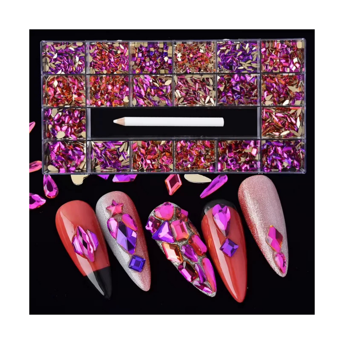 Rhinestone | #15 DARK PINK PURPLE | Box of 20 shapes