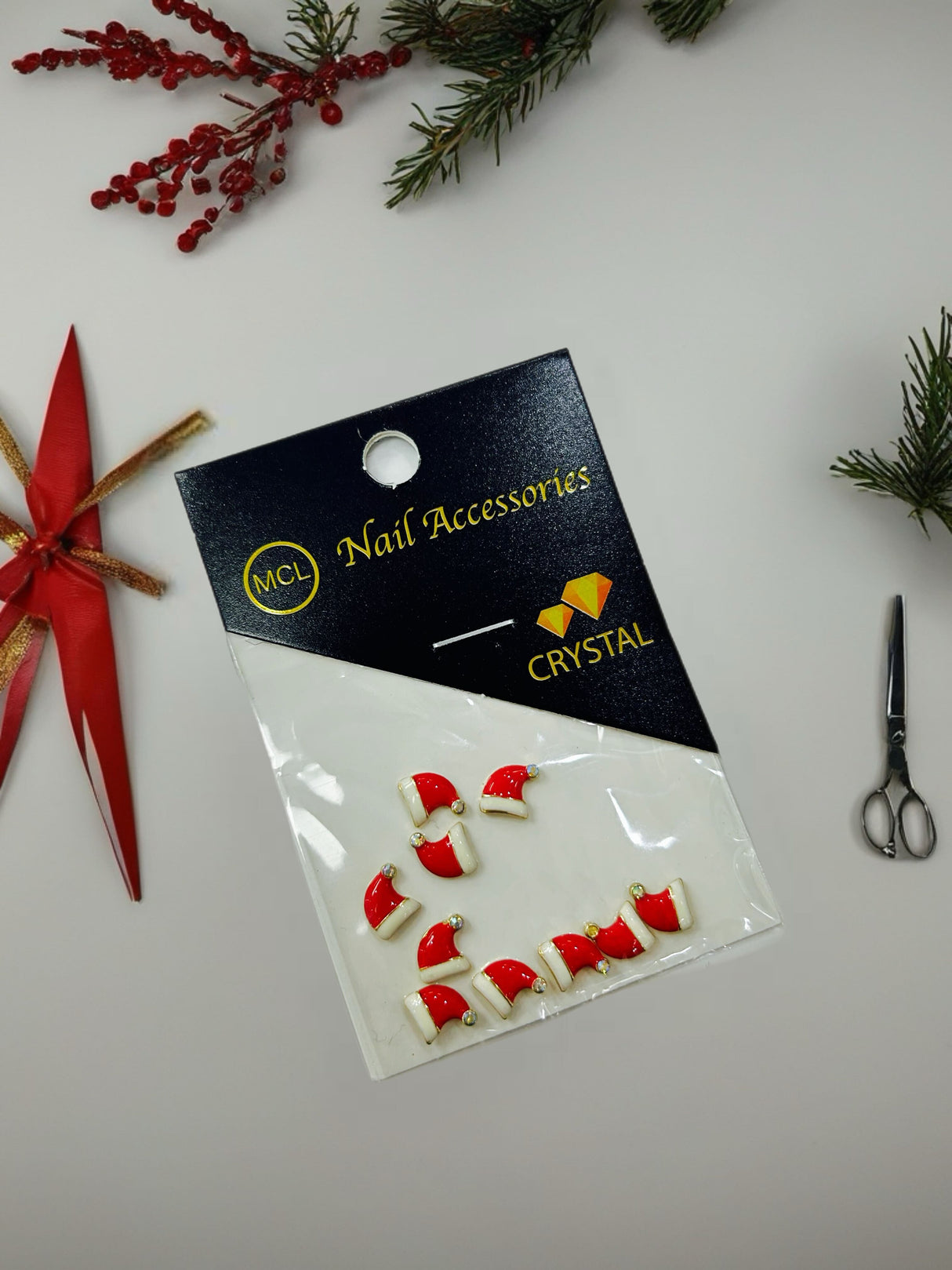 XMAS NAIL CHARM | SANTA'S HAT - RED