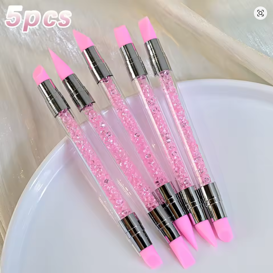NAIL ART DOUBLE HEAD SILICONE PEN (5 Piece Set)