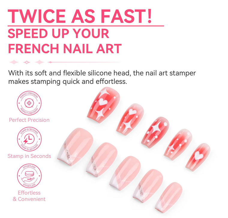 FRENCH TIP NAIL STAMPER SILICONE - CLEAR