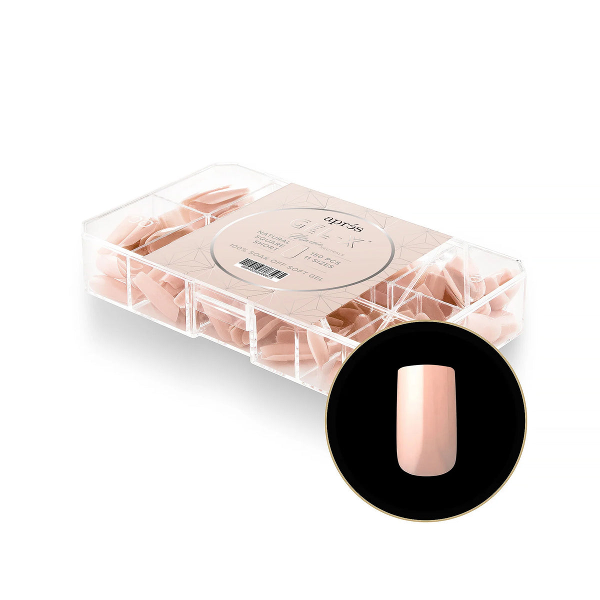 APRES - GEL X NEUTRALS MAISIE NATURAL SQUARE BOX OF TIPS | 150 PCS