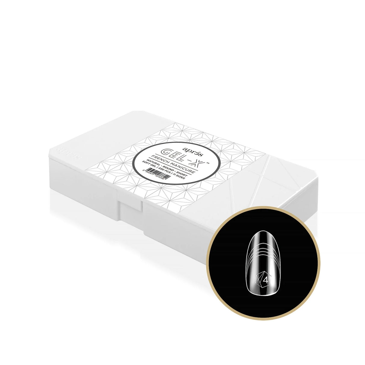 APRES - GEL X FRENCH MANICURE NATURAL ROUND TIPS - 330 PCS