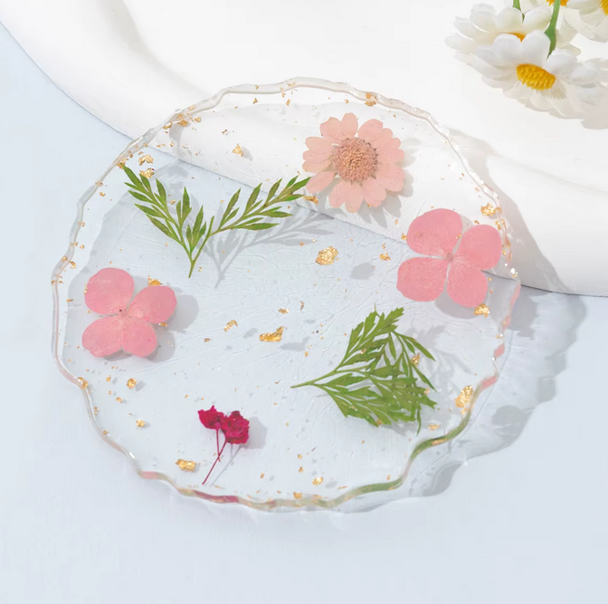 NAIL ART TOOL | CRYSTAL PALETTE WITH DRY FLOWER