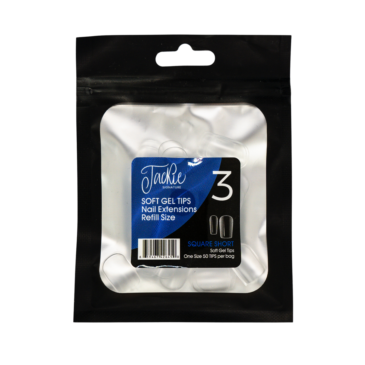 JACKIE SIGNATURE | SOFT GEL TIPS REFILL BAGS - SQUARE SHORT (50pcs)