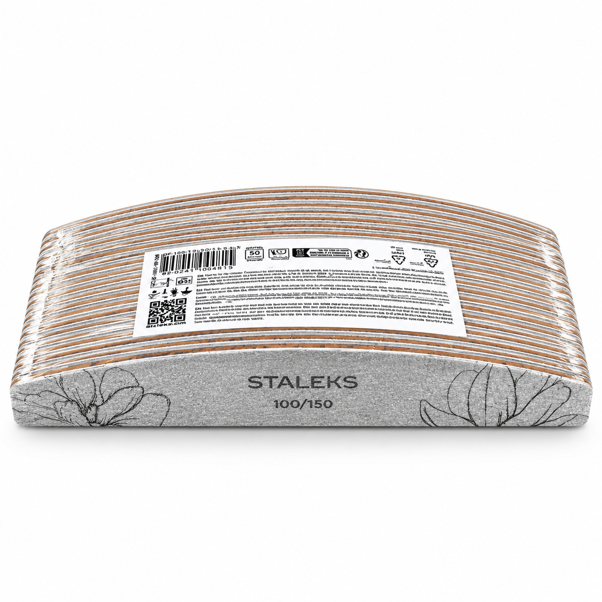 STALEKS | EXPERT 40 CRESCENT MINERAL NAIL FILE | 100/150 GRIT - 25 PCS