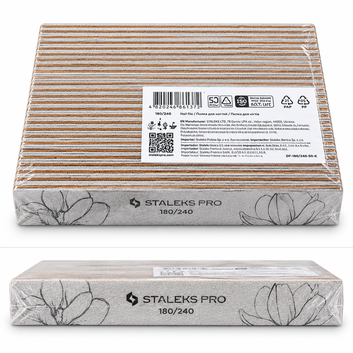 STALEKS | EXPERT 20 STRAIGHT MINERAL NAIL FILE | 180/240 GRIT - 25 PCS