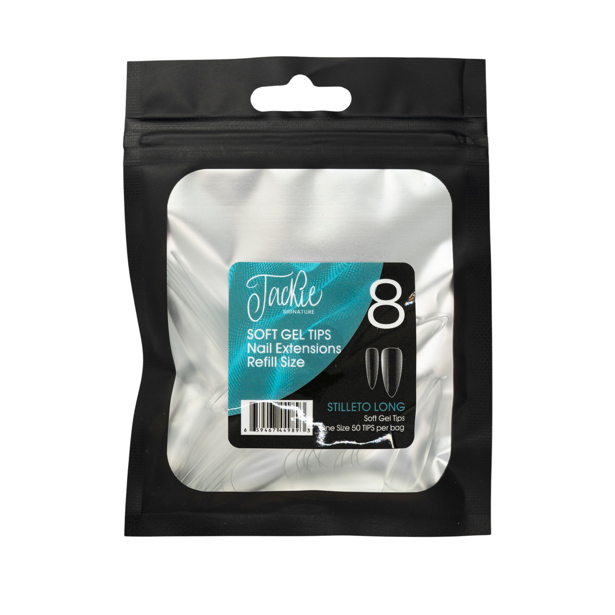 JACKIE SIGNATURE | SOFT GEL TIPS REFILL BAGS - STILLETO LONG (50pcs) #8