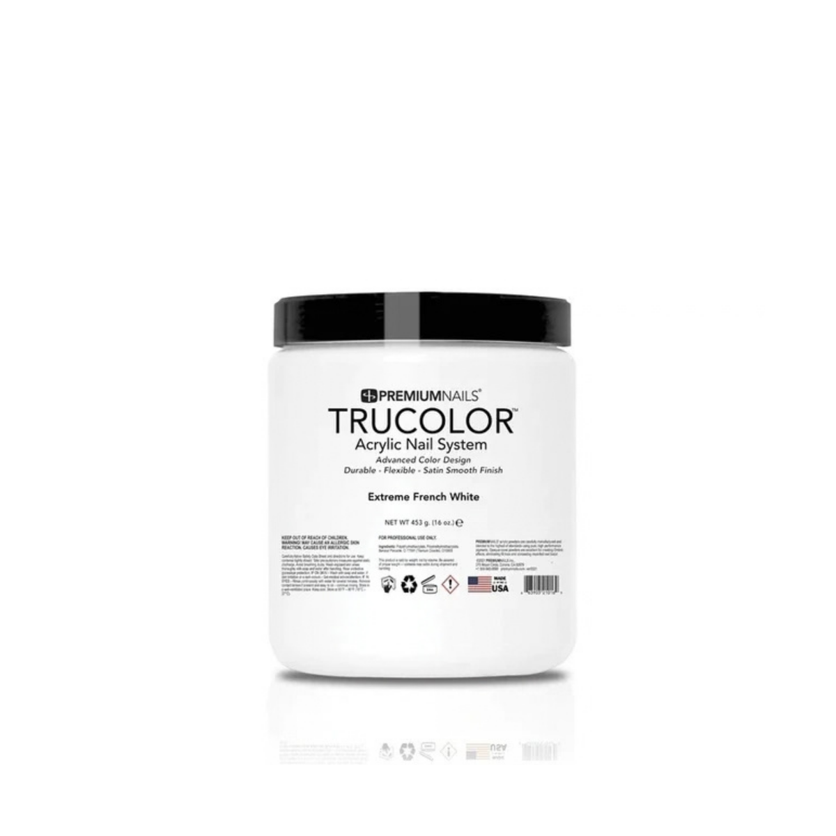 TRUCOLOR | ACRYLIC POWDER - EXTREME FRENCH WHITE (16 OZ)
