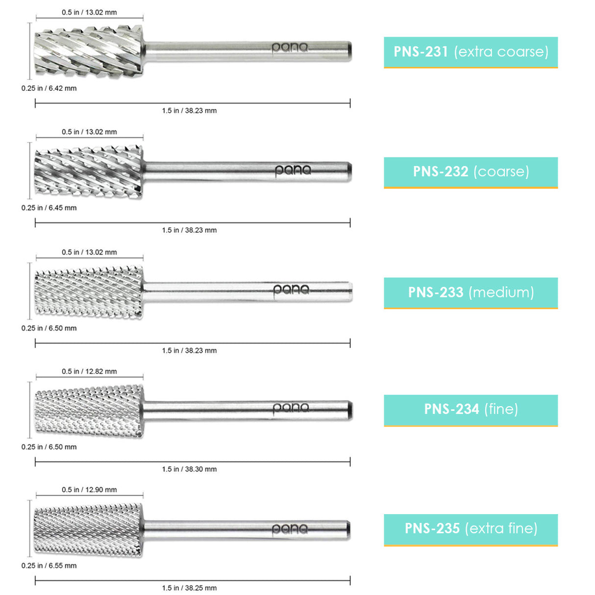 PANA 3/32" TAPERED BARREL BIT -