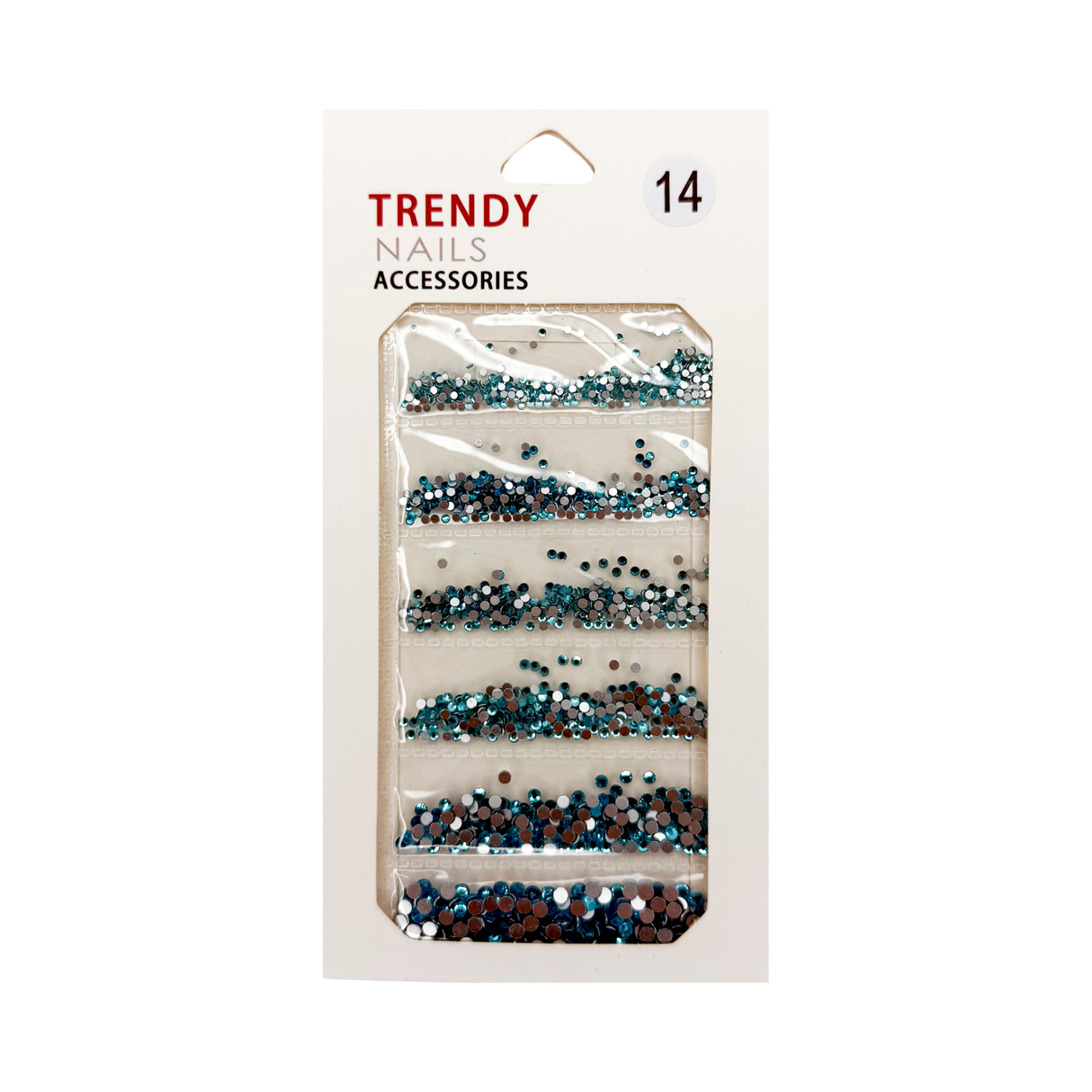 TRENDY RHINESTONE MIX BAG # 14 TEAL - 6 SIZE