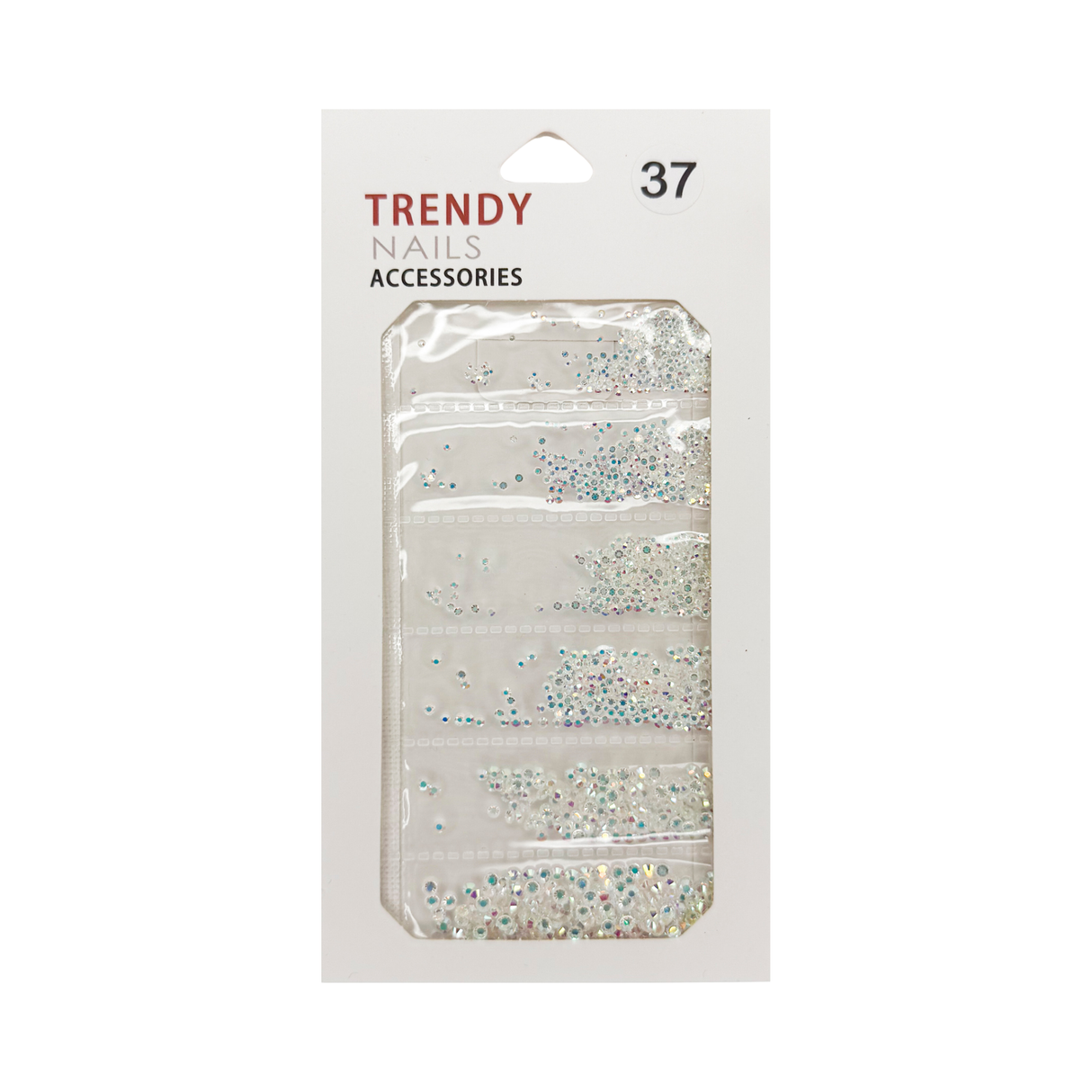 TRENDY RHINESTONE MIX BAG # 37 WHITE - 6 SIZE