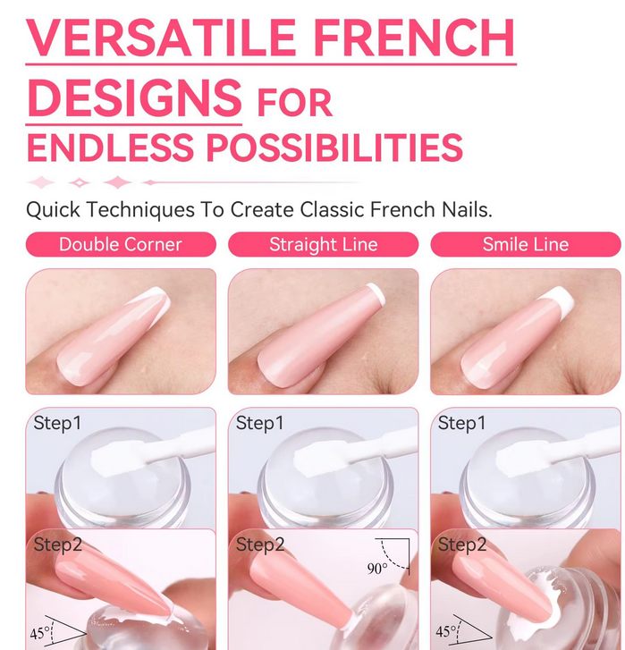FRENCH TIP NAIL STAMPER SILICONE - CLEAR