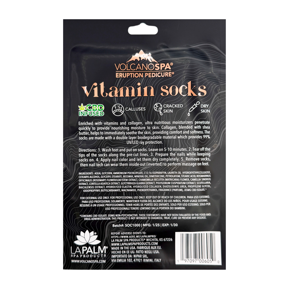 VITAMIN SOCKS | VOLCANOSPA | CBD INFUSED - Box of 10