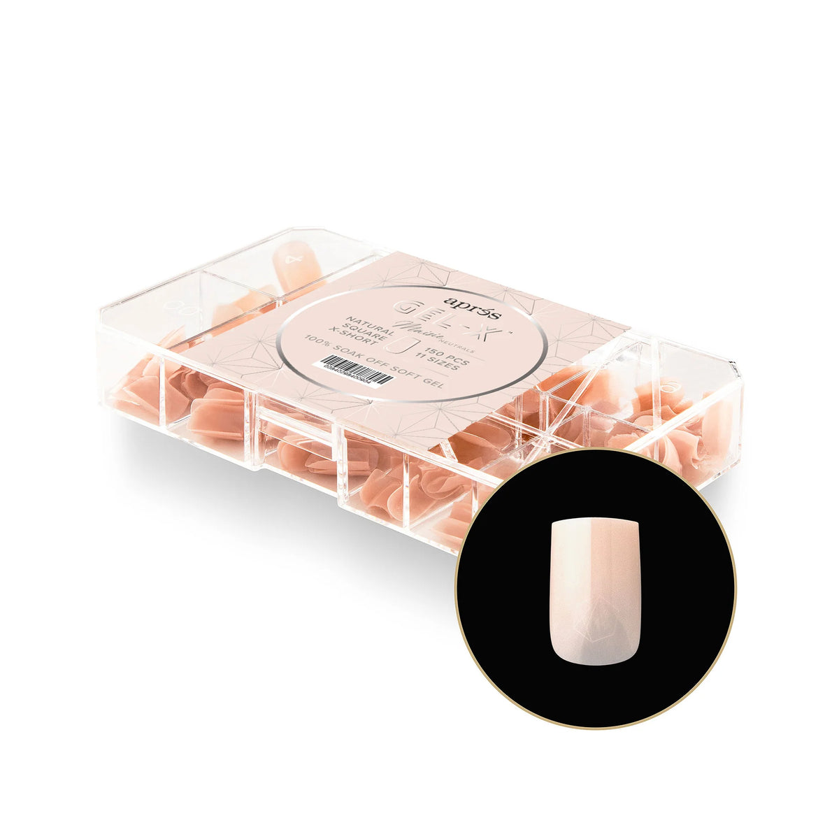 APRES - GEL X NEUTRALS MAISIE NATURAL SQUARE BOX OF TIPS | 150 PCS
