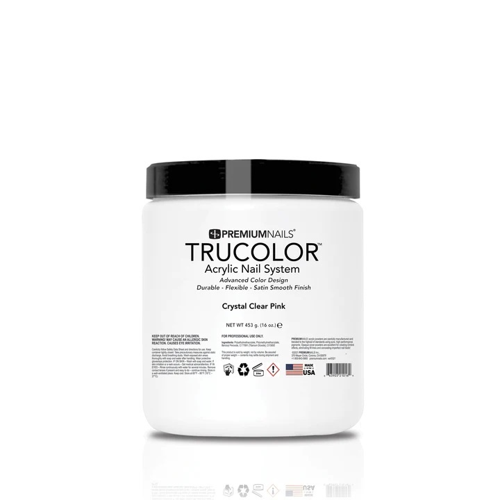 TRUCOLOR | ACRYLIC POWDER - CRYSTAL CLEAR PINK (16 OZ)