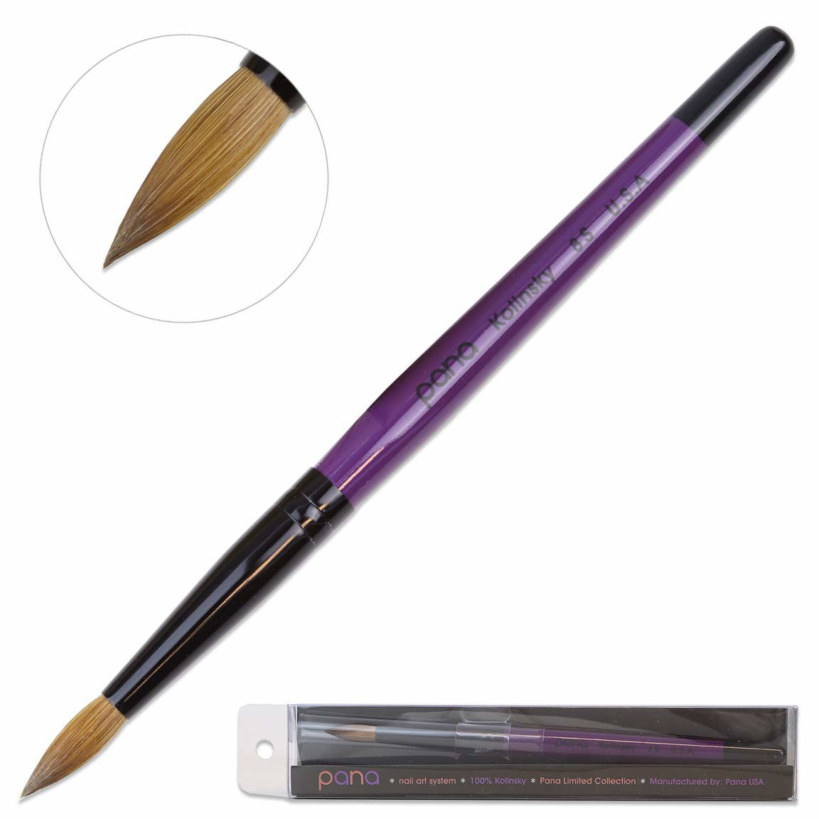 PANA KOLINSKY | PURPLE WOOD ACRYLIC NAIL BRUSH - SIZE 08