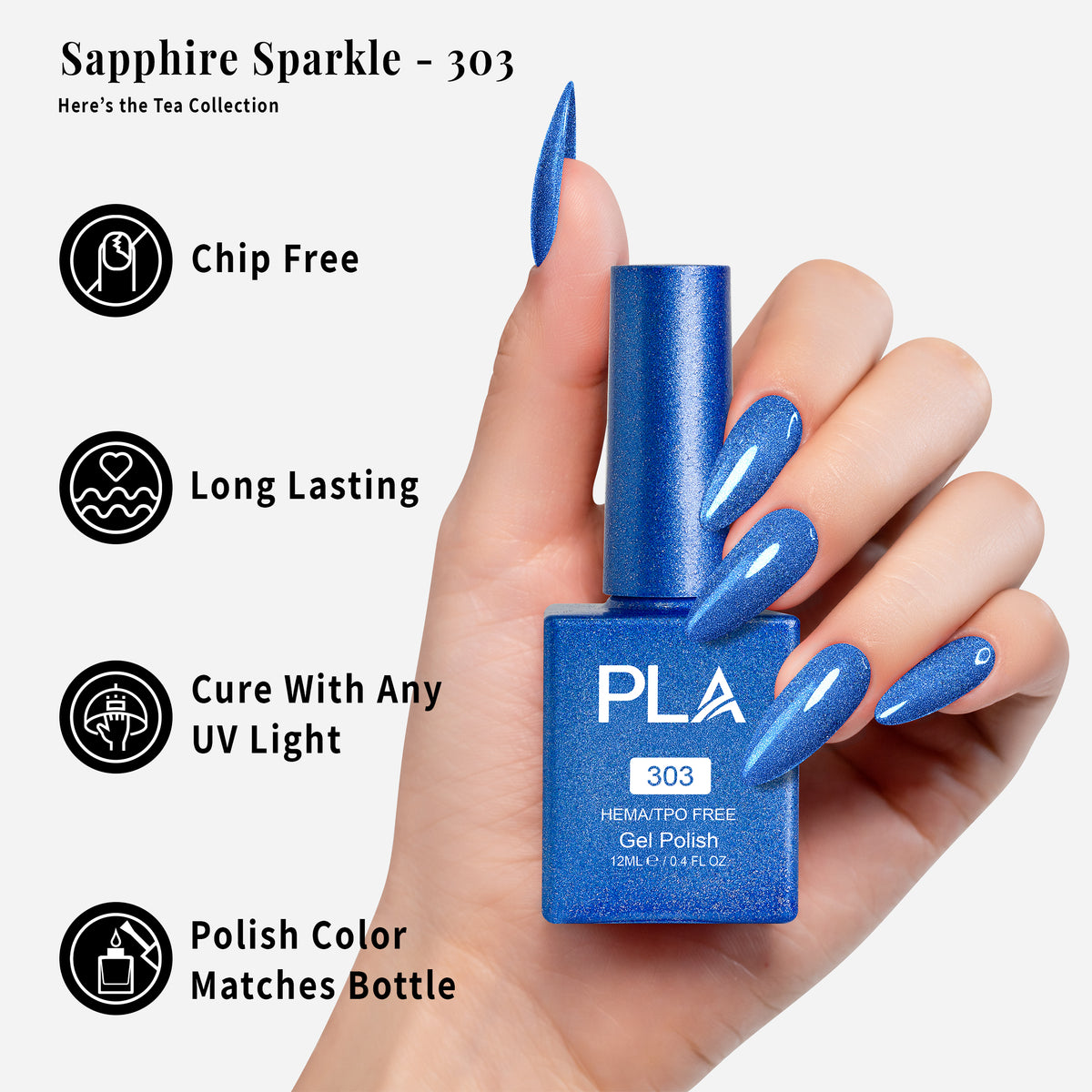 PLA | GEL POLISH | SAPPHIRE SPARKLE - 303