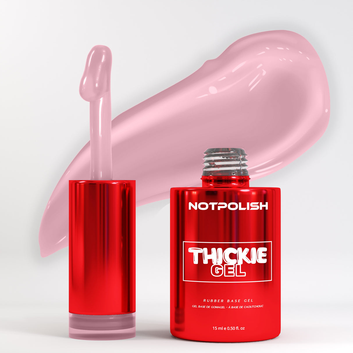 NOT POLISH - THICKIE GEL RUBBER BASE - TG07 SOFT PINK - 0.5 OZ
