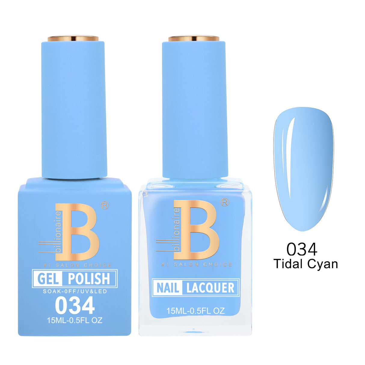 BILLIONAIRE | GEL & LACQUER | IMPERIAL 034 - TIDAL CYAN